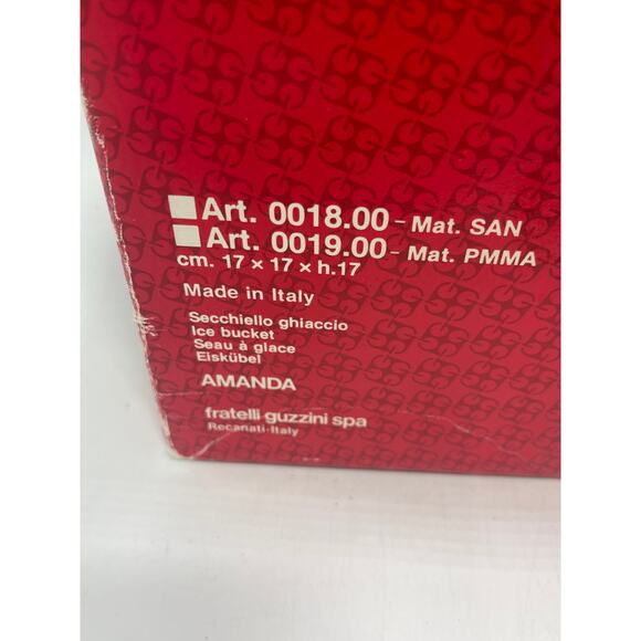 Retro 80's Lucite Cube Ice Bucket Pozzi Guzzini Amanda with Original Tongs - Picture 4 of 10